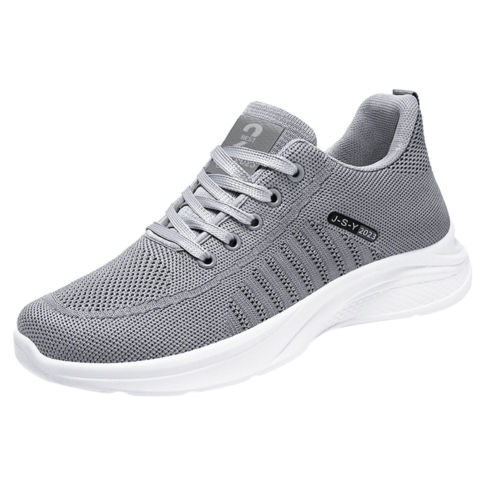 eczipvz Mens Running Shoes Youth Boys Mesh Jogger Athletic Sneakers Grey