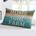 thumbnail image 5 of Teal Turquoise Throw Pillow Cover 16 x 24 Inch Decorative Pillow Cover Vintage Farm Brown Country Wood Grain Lumbar Pillowcase Seasonal Rectangle Cushion Case for Couch Sofa Bed Living Room, 5 of 7