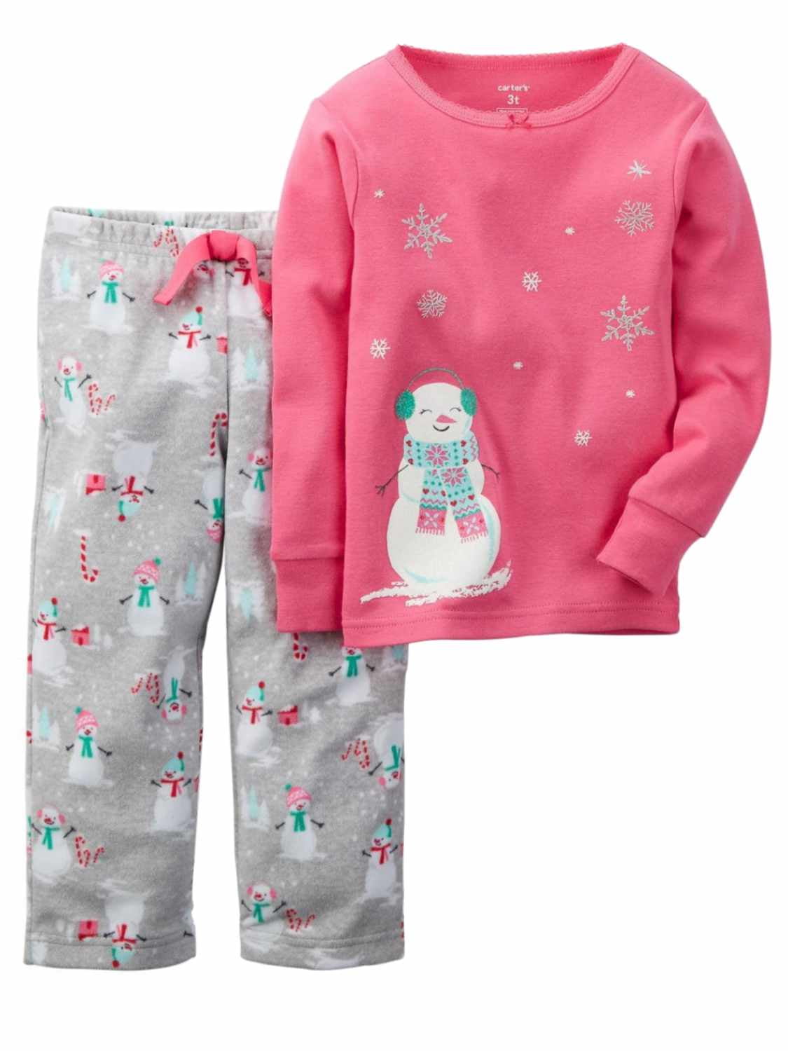 Pajama Pants Carter/'s Girl/'s Fleece Snowman Size 8