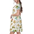 thumbnail image 2 of Easygdp Cute Frog para Vestido Transpirable de Mujer, Vestido Suelto de Manga Corta con Pliegues y Bolsillos para el Verano, 2 of 6