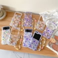 thumbnail image 2 of Funda para teléfono móvil Samsung Galaxy Zflip 5/6 generación con borde ondulado y flores pintadas al óleo para Zflip 3/4 generación, 2 of 6