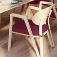thumbnail image 5 of 17 x 16 x 2 inch Indoor D-shaped Kitchen Dining Chair Cushion, Dark Wine Red, Set of 2, 5 of 10