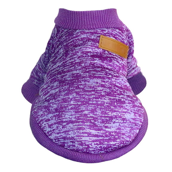 TELOLY 1Pcs Dog Sweater,Yarn Dog Clothes Medium Sized Dog,Dog Dresses,Purple,Xl