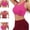 Hot Pink, variant on Racerback Crop Tank Tops for Women - Padded Y-Back Longline Sports Bras Scoop Neck Workout Yoga Red S(S)