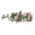 thumbnail image 3 of Guirnalda de rosas artificiales, simulación de flores, vid, decoración floral, colgante de pared, plástico, flor falsa, ratán, rosa kenally HA8441-06B, 3 of 6