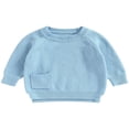 thumbnail image 1 of Baby Girl Boy Knit Pullover Sweater Fall Winter Warm Sweatshirt Tops with Pocket, 1 of 6