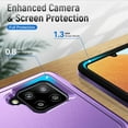 thumbnail image 3 of Phone Case for Samsung Galaxy A42 5G with Tempered Glass Screen Protector Cover and Slim Hybrid Full Body Protective Cell Accessories Glaxay A 42 G5 Gaxaly 42A S42 4G 2021 Women Men Purple, 3 of 8