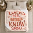 thumbnail image 5 of Lucky Me I Get Know You Gratitude Thank, Cozy Friendship Quote Scene, Warm Flannel Blanket for Living Room and Reading Nook, Art Lovers Thank You Gift, Artistic Home Decor, 5 of 9