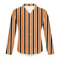 thumbnail image 4 of USNSM Men's Plus Size Elasticity Striped Printed Slim Fit T-Shirt Casual Work Office Shirt Turndown Collar Button Up Long Sleeve Blouses Tops Orange S, 4 of 4