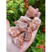 Calcite Rough Natural Stones, Raw Calcite Crystals (Red Calcite, 0.25 Pound)