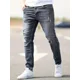 thumbnail image 3 of Jeans De Hombre De Corte Ajustado Casual A La Moda, 3 of 7