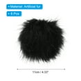 thumbnail image 2 of Uxcell Faux Fur Pom Poms for Hats, Fluffy Soft Fur Poms Balls with Elastic Loop, Black 6Pack, 2 of 6