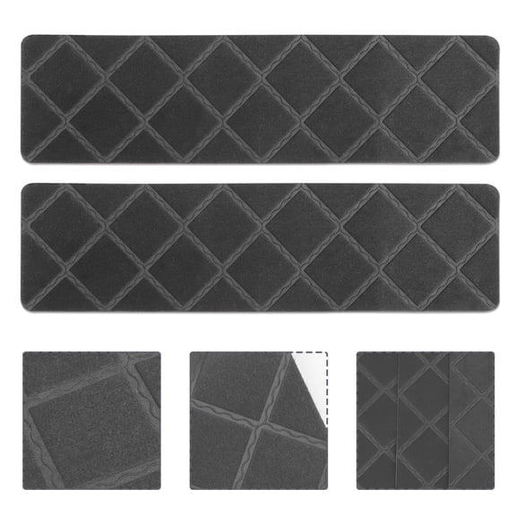 OUNONA 4-Piece Outdoor Polyester Stair Runner Carpet Set, Non- Stair Treads for Home and Patio