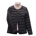 thumbnail image 2 of XPMWRP Women's Quilted Thicken Coats Solid Color Long Sleeve Button Coats Winter Warm Loose Jacket with Pockets Black L, 2 of 4