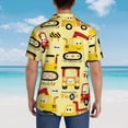 thumbnail image 3 of Lsque Funny Construction Vehicles pattern Hawaiian Shirt for Men, Unisex Summer Beach Casual Short Sleeve Button Down Shirts-X-Large, 3 of 9