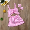 thumbnail image 4 of Ensemble 2 Pcs pour Tout-Petit Fille Bébé Été Hauts Courts T-Shirt Jupe Courte Robe Tenues Vêtements, 4 of 4