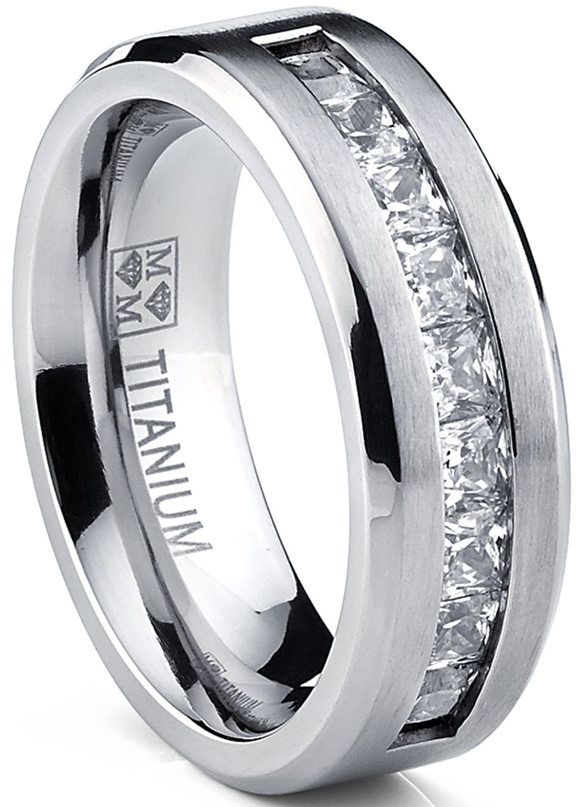 Promise Anniversary Ring Spinner Ring Silver Titanium Wedding Engagement Ring Custom Mens Titanium Band Titanium Ring Polished Finish
