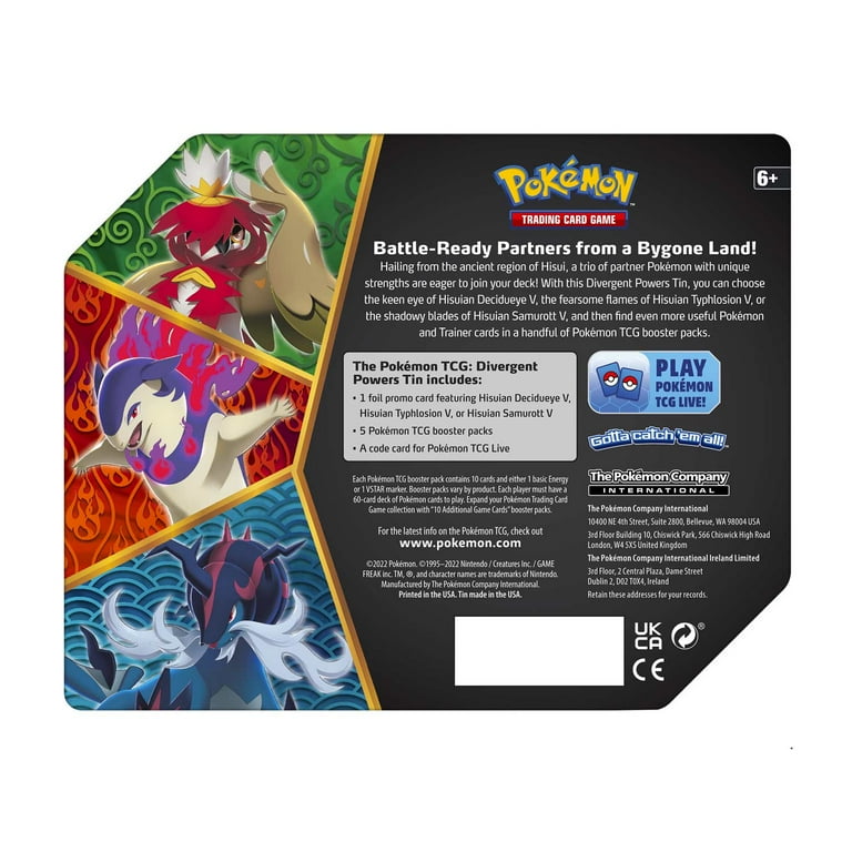 Pokmon Divergent Power Hisuian Samurott V Tin Trading Card Games -  Walmart.com