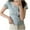 Light Blue, variant on T Shirts for Women Short Sleeve Round Neck Cropped Solid Fixed Button Breathable Summer Ladies Pullover Casual Top