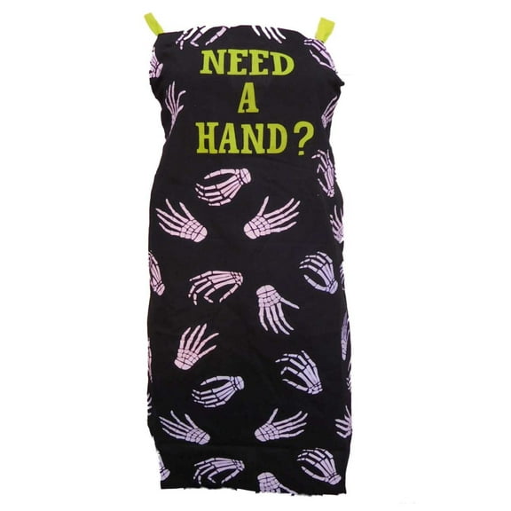 Halloween Need A Hand Kitchen Apron With Skeleton Hands Cooking Bib Style