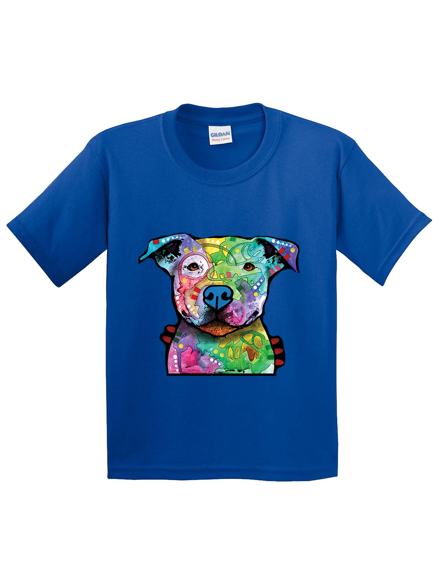 Youth T-Shirt Psychdelic Heart Pitbull 