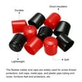 thumbnail image 4 of 10pcs Rubber End Caps Cover Assortment 28mm Vinyl Screw Thread Protector Vacuum Caps for Screw Bolt Black Red, 4 of 5