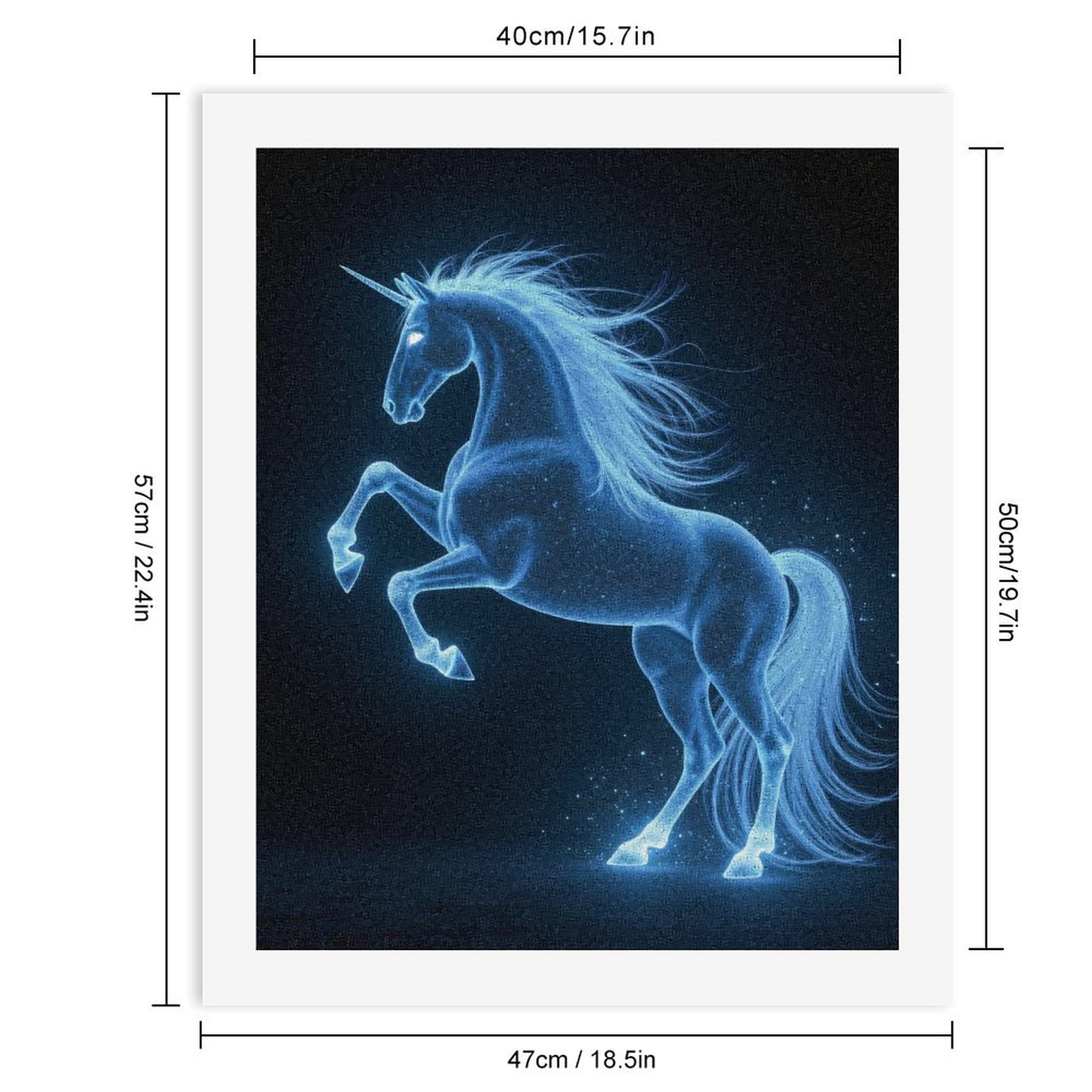 Paint By Numbers Kit for Adults Beginner - DIY Mystical Glowing Horse Fantasy Art Canvas Painting Kits for Adults, Frameless Paint By Number for Adults for Home Wall Decor 16x20 Inch