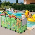 thumbnail image 6 of Yescom Pool Float Storage Mesh Rolling Toys Organizer Metal 12 Wheels XXX-Large 65"x30"x33" Green, 6 of 10