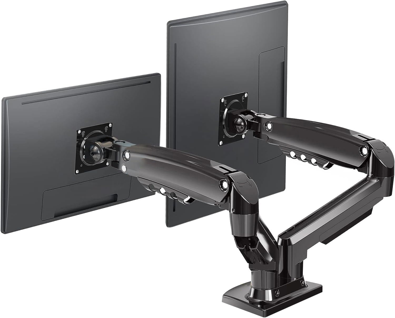 REHISK Ergonomic Dual Monitor Mount for Maximum 32" Screen