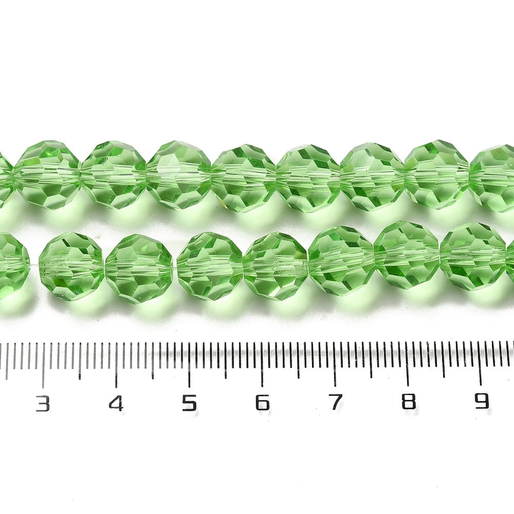 10strands Transparent Glass Beads Faceted(32 Facets) Round Lime 10mm Hole: 1.8mm about 66~68pcs/strand 24.02~24.13 inch(61~61.3cm)