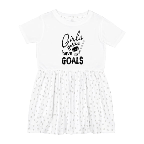 Inktastic Girls Gotta Have Goals Hockey Player Girls Toddler Dress