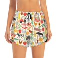thumbnail image 2 of Fuzoiu Farm Print Women's Athletic Shorts, Double-Layer Running Shorts with Pocket,Women's Workout Shorts for Yoga, Gym, and Workouts-Large, 2 of 7