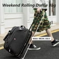 thumbnail image 7 of OIWAS Expandable Rolling Duffel Bag with Wheels and Telescopic Handle, Foldable Travel Luggage for Carry On, Black, 7 of 7