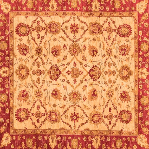Ahgly Company Indoor Square Oriental Orange Traditional Area Rugs, 4' Square