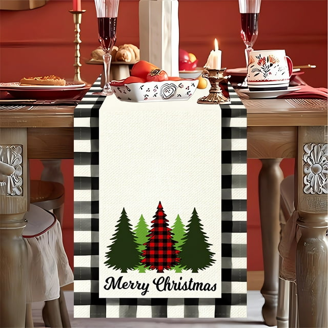 Boovnll 2Pc Christmas Linen Printed Table Flag Western Restaurant Tablecloth Table Christmas Snowman Table Flag, Christmas Decorations