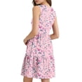 thumbnail image 6 of YueHuiYing Women's Casual Sundress with Pockets Summer Beach Dress Floral T-Shirts Dress V Neck Loose Tank Dresses, 6 of 7