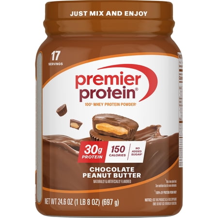 Premier Protein 100% Whey Protein Powder, Chocolate Peanut Butter, 30g Protein, 23.3oz, 1.7lb