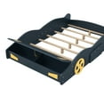 thumbnail image 5 of Euroco Wood Full Size Car-Shaped Platform Bed with Tires, Lower Profile Bed with Storage for Bedroom, Blue, 5 of 13
