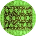 thumbnail image 1 of Ahgly Company Indoor Round Oriental Green Traditional Area Rugs, 3' Round, 1 of 4
