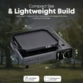 thumbnail image 3 of GasOne GS-1000G-KIT Butane Gas Stove with Flat Top Griddle Included – Butane Grill Tent Stove Burners for Cooking for Camping, Kitchen – Diecast Aluminum with Non Stick Coating, 3 of 6