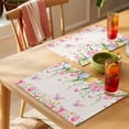 thumbnail image 4 of Spring Floral Easter Placemats Set of 4 Pastoral Pink Tulip Flowers Butterfly Place Mats Indoor Wipeable Table Mats Washable Dining Table Placemats for Kitchen Holiday Party Home Decor 13x19 Inch, 4 of 9