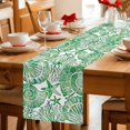 thumbnail image 5 of Green Coastal Table Runner 90 Inches, Summer Beach Nautical Starfish Shell Coral Bed Runner Dresser Scarves Tabletop for Indoor Outdoor Parties/Ceremony/Banquet, 13" x 90", 5 of 9