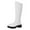 White, variant on Womens Knee High Snow Boots Casual Pull on Round Toe Thickened Warm Trendy Stitching Long Booties Lug Sole Winter Dress Mid Calf Boots White Size 7.5