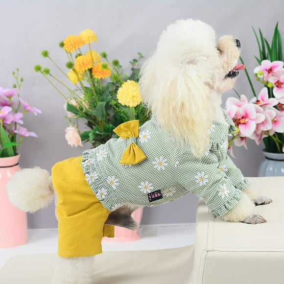 Up to 30% OFF, Small Dog Princess Dress, Cotton Padded Outfit, Soft Bow Design, Toy Pups Winter Coat, Lightweight Warm Playwear, Gift for Pups SOPABCP Under 25 | Cotton, Green [New Arrival]