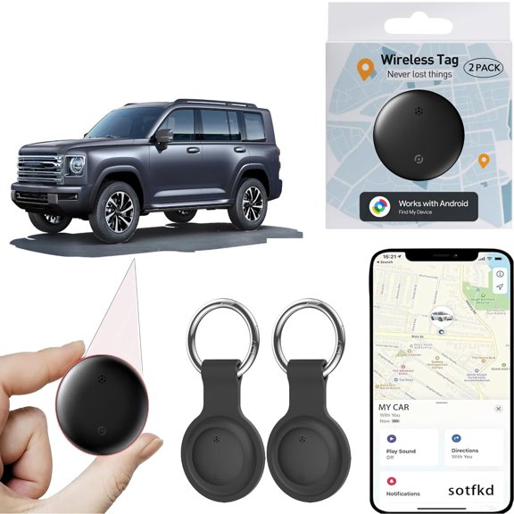 Paquete de 2 rastreadores GPS para vehículos Android a prueba de agua