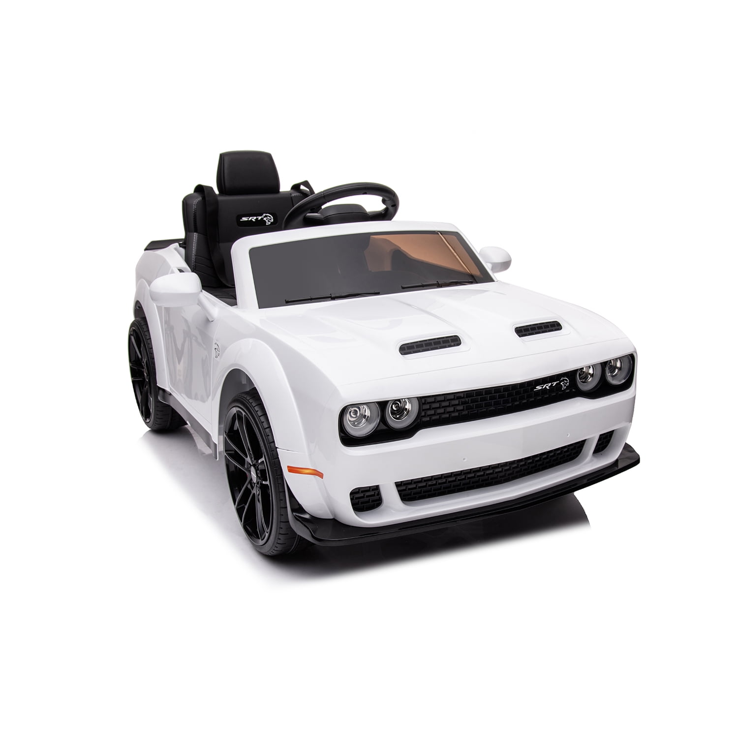 CIPACHO Licensed DODGE Challenger Children Ride On Car, 12V Battery Powered Electric 4 Wheels Kids Car Toys for Boys Girls, White CIPACHO Licensed DODGE Challenger Children Ride On Car, 12V Battery Powered Electric 4 Wheels Kids Car Toys for Boys Girls, White