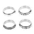 thumbnail image 4 of CRAFTHROU 4Pack Stars Moon Rings Titanium Steel Fidget Jewelry Anniversary, 4 of 8