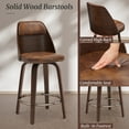 thumbnail image 6 of Dycanpo 26'' Swivel Counter Height Bar Stool with Backs, Wooden for Home Kitchen, Brown, 6 of 11