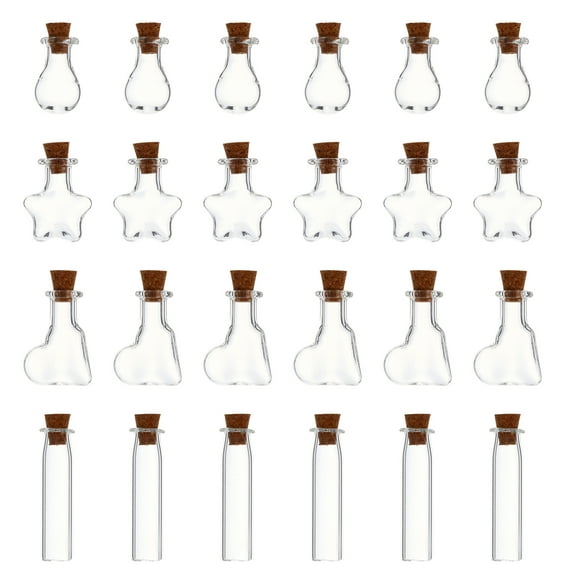 50pcs 10ml Transparent Mini Glass Bottles with Cork Stoppers DIY Accessories