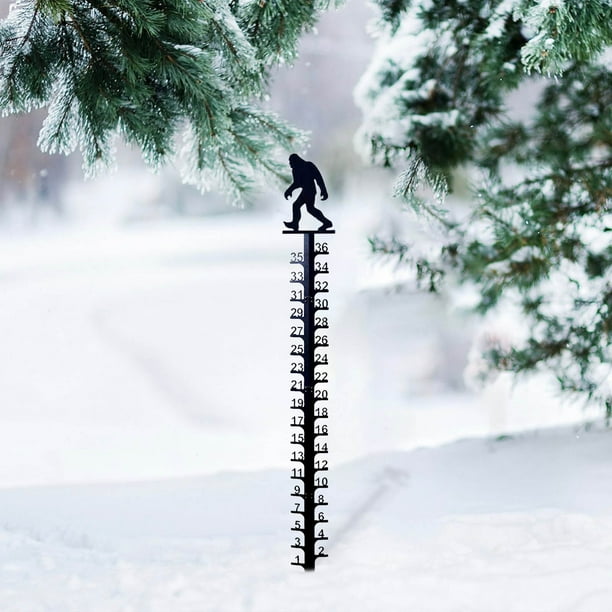 Fiudx Medidor de Nieve de 36 Pulgadas, Regla de Medición de Nieve con Diseño de Hierro, Pluviómetro de Metal para Jardín, Decoración de Exterior, Fácil de Instalar, Regalo para Festivales de Navidad,